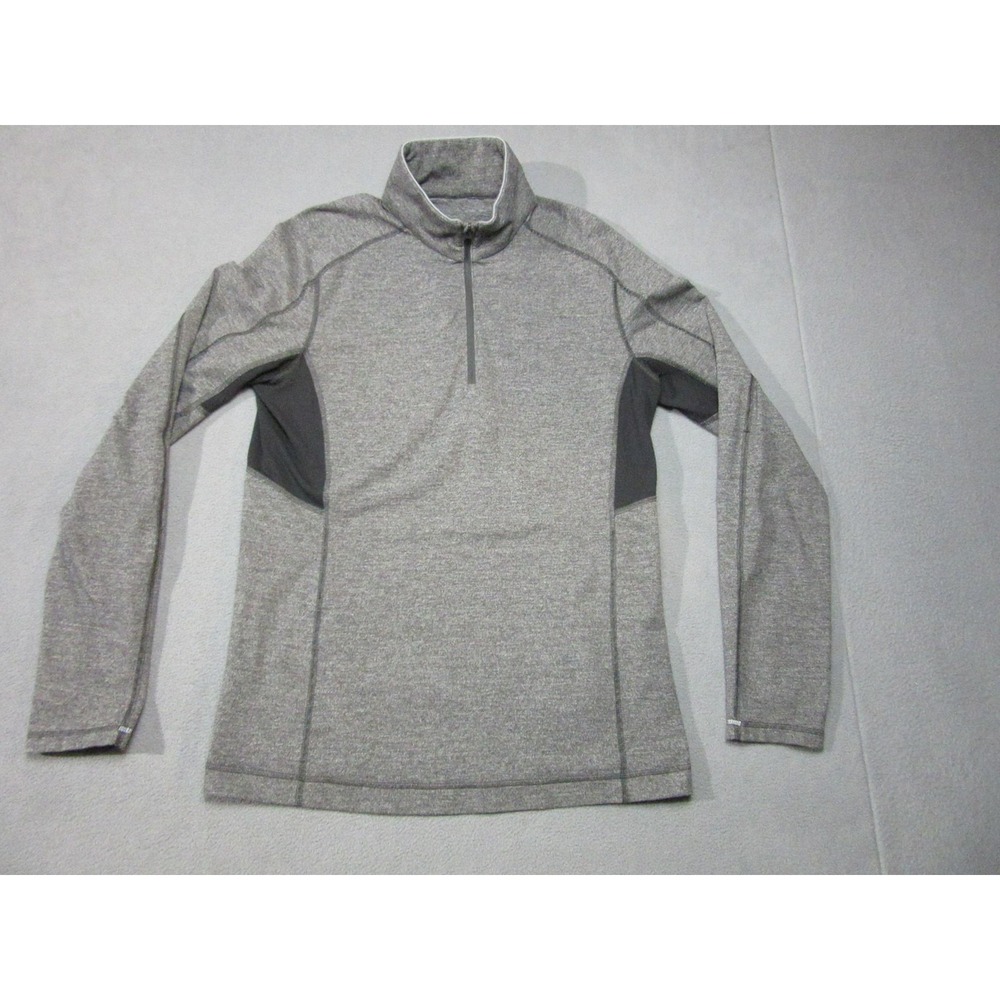 Lululemon Jacket Mens Large Gray Surge 1/4 Zip Thumbholes Pullover Reflective